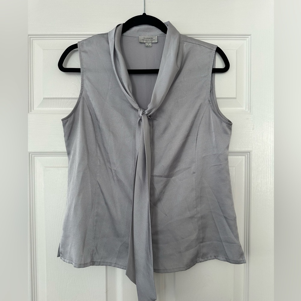 Tahari Silver Tank Blouse